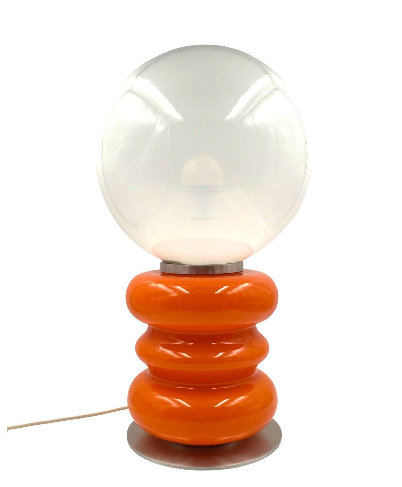 Space Age Orange Murano glass table lamp 1970s