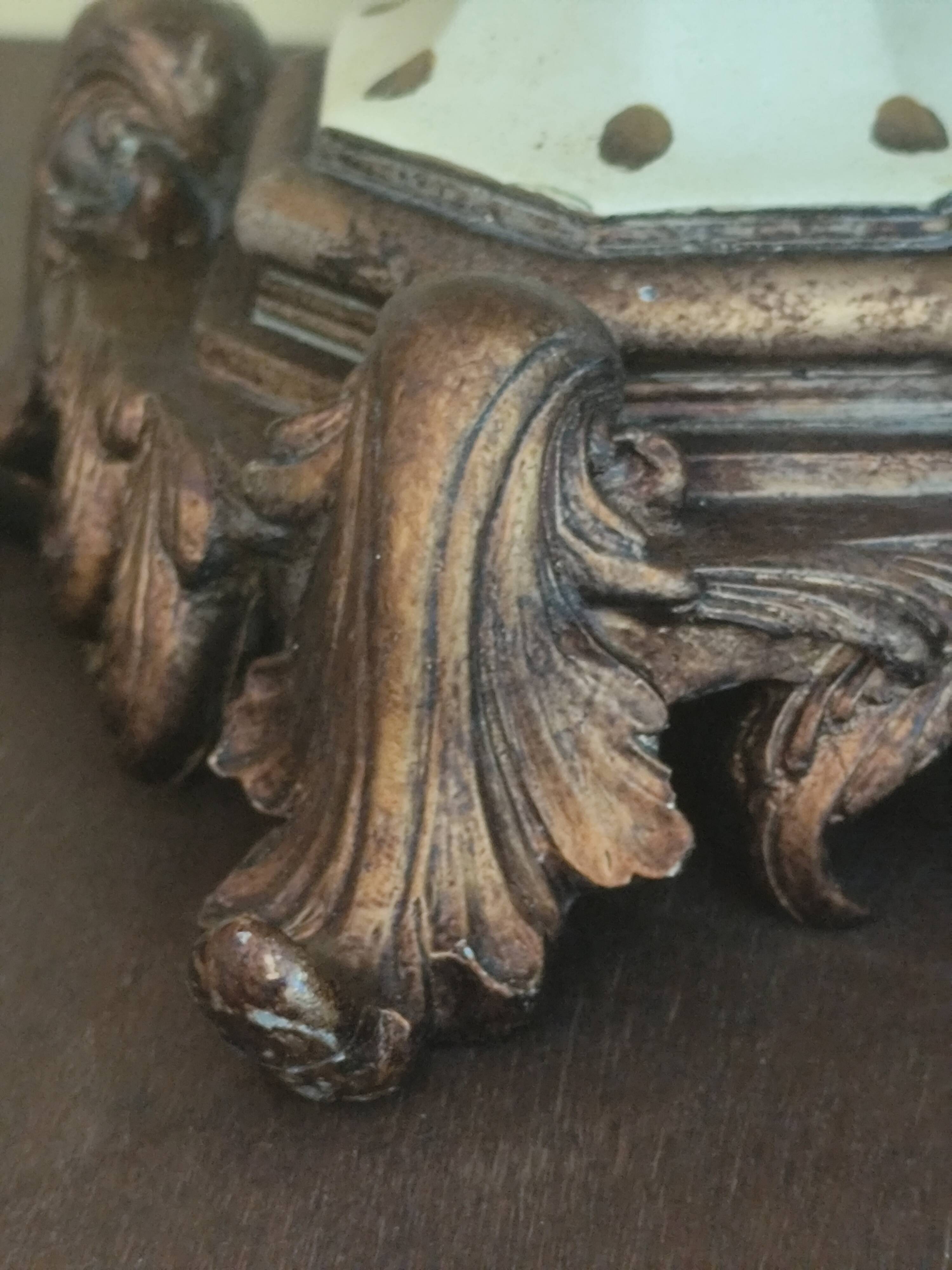 Large pagoda lamp painted with floral patterns and metal shade.