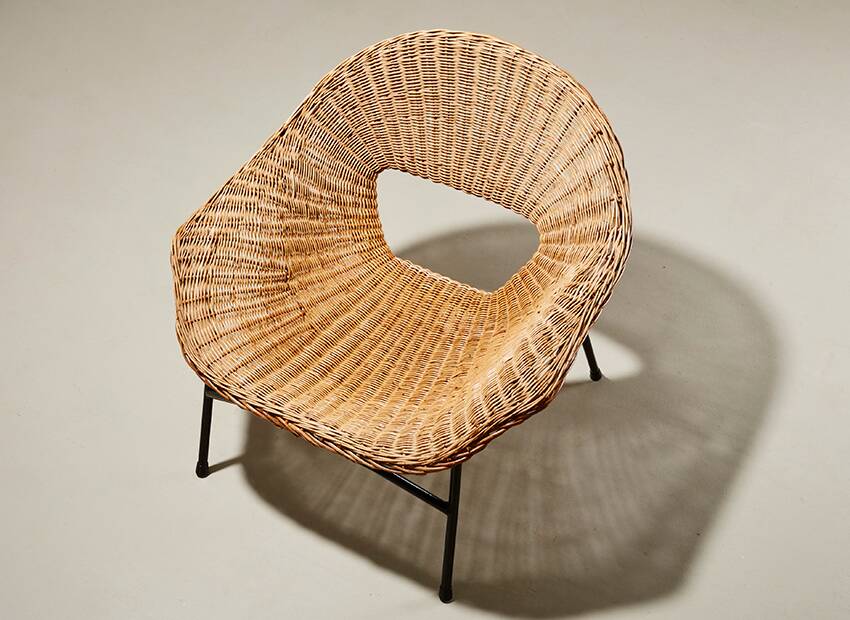 Rattan Lounge Chair by P.J. Muntendam for Gebr. Jonkers Netherlands 1954