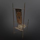 Copper and brass throne chair by Cor de Ree, Netherlands 1990