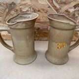 Antique pitcher old stoneware beige vintage