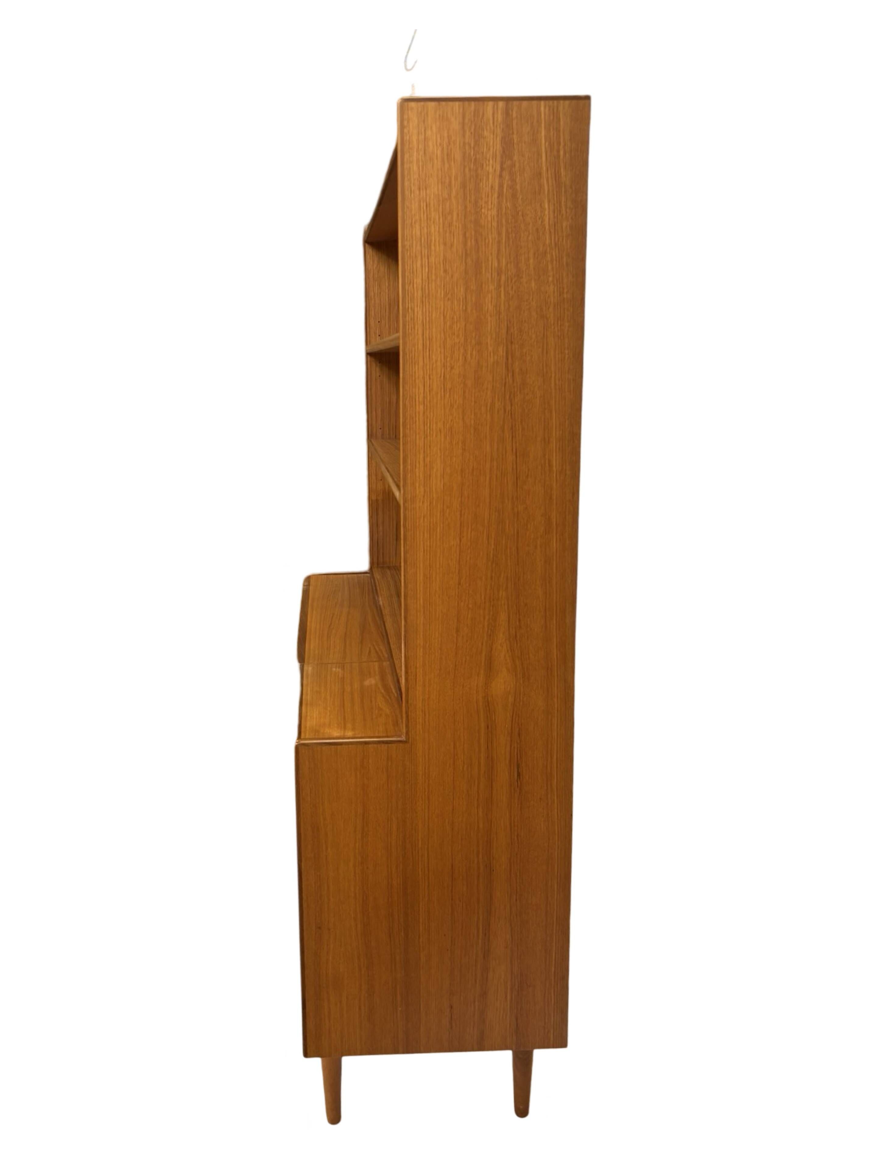 Vintage teak wall cabinet bookcase workplace Danish Design 60's