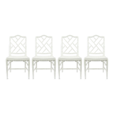 Set of 4 faux bamboo dining chairs, 1970s