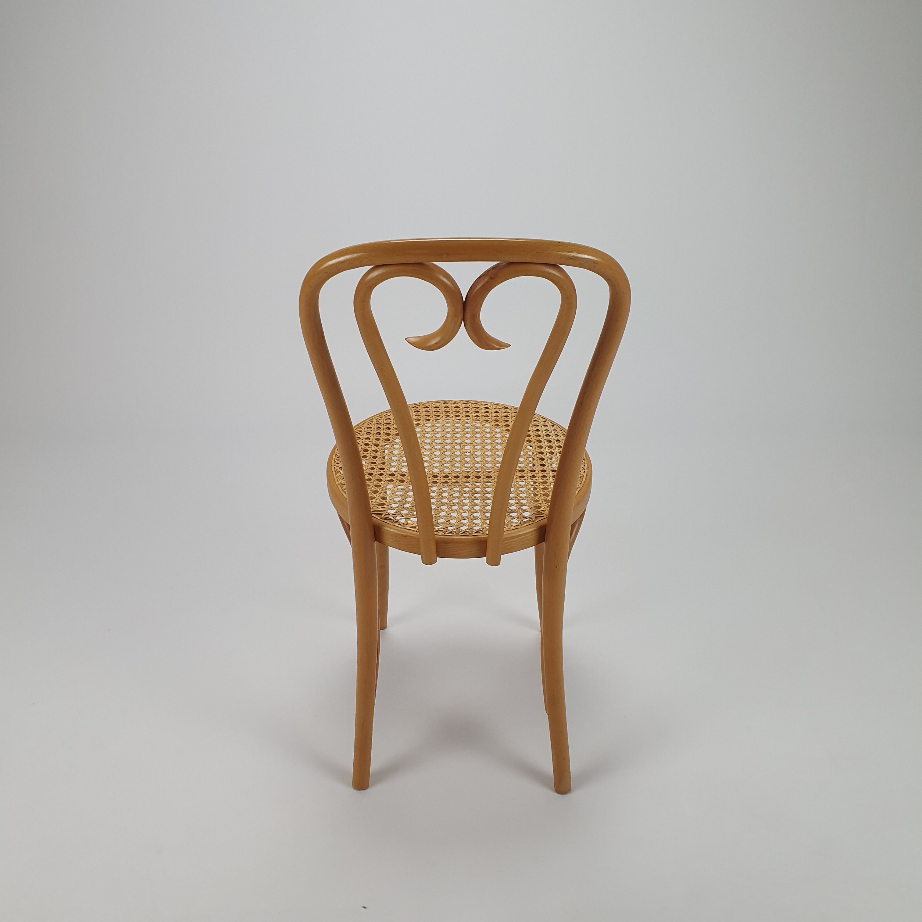 Mid century Zpm Radomsko bentwood and cane dining chair, 1960s