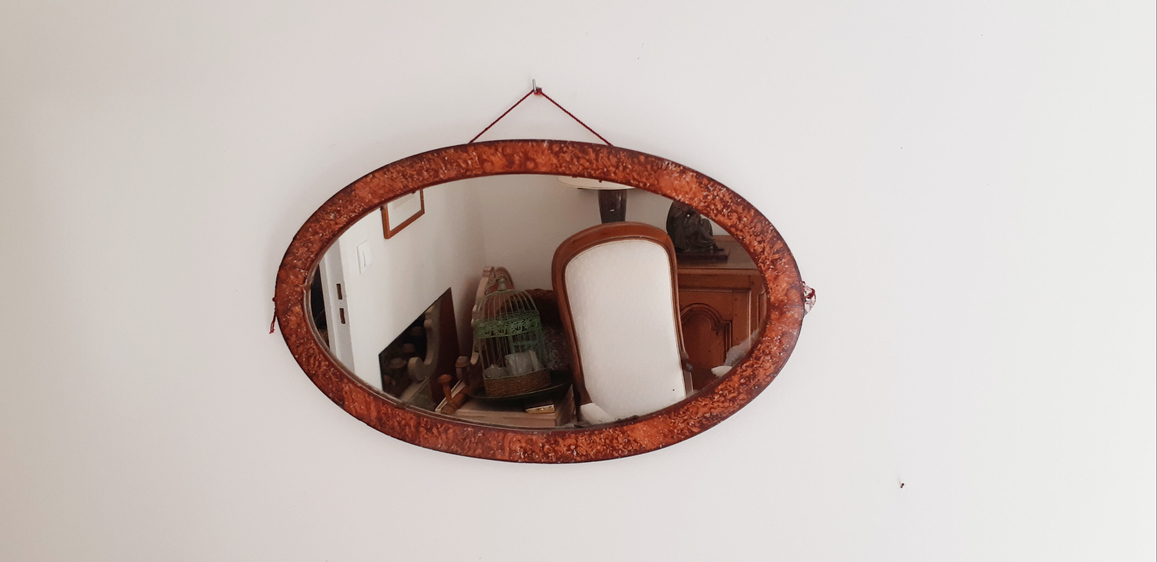 Old oval mirror, shabby chic