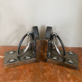 Brutalist bookends pair