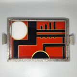 1930s Exquisite Art Deco Geometric Tray. Made in France