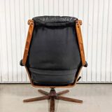 Vintage lounge armchair Gote Mobler 1960 swivel and reclining