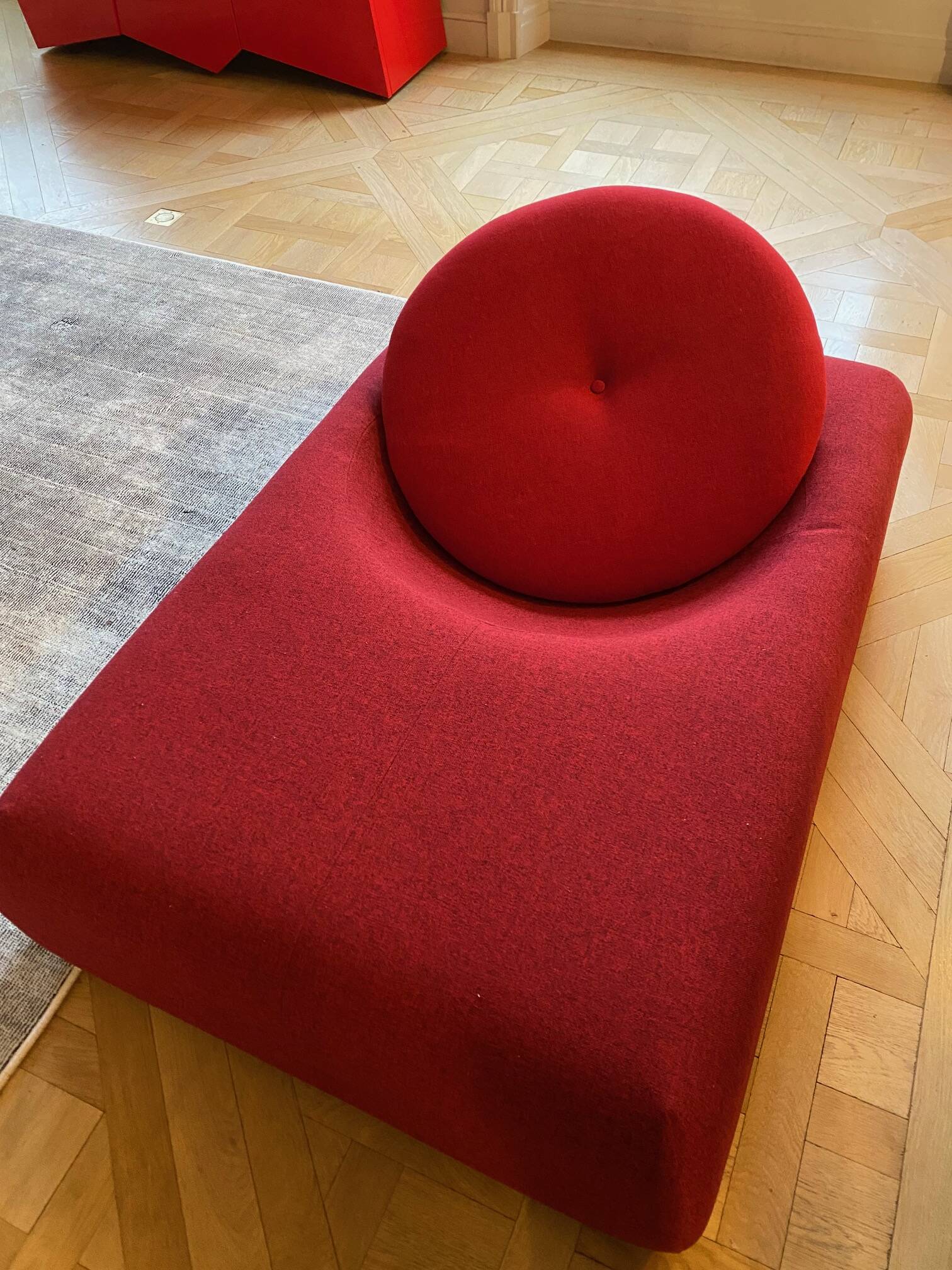 Red designer armchair Roche and Bobois
