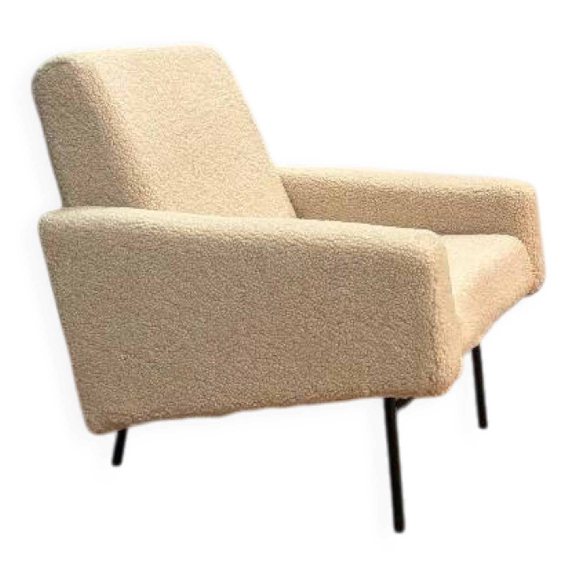 Chair by Pierre Guariche for Airborne in white.