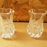 Pair Cristal D'Arques Vase Vintage Cut Crystal #B063