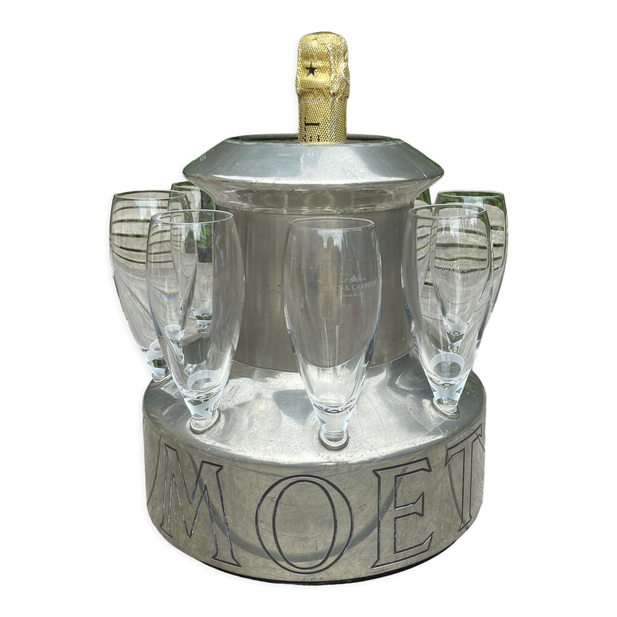 Moet&Chandon Vintage Champagne bucket and glasses