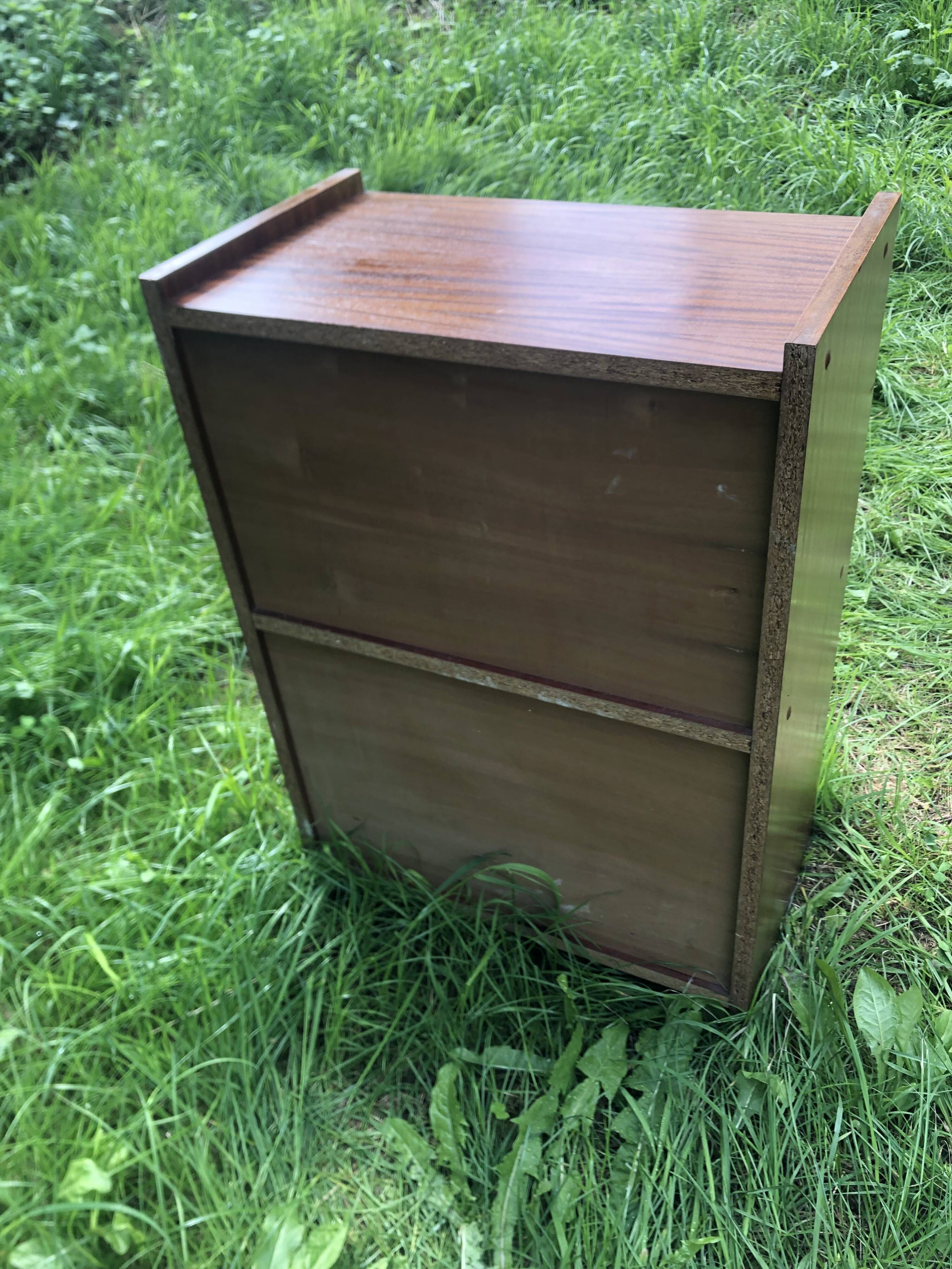 Vintage 60s storage display case with sliding windows