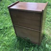 Vintage 60s storage display case with sliding windows