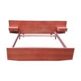 Scandinavian style bed with two built-in night tables