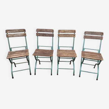 Set de 4 chaises pliantes années 50