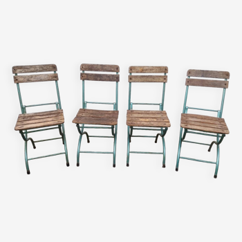 Set of 4 folding chairs from the 50s