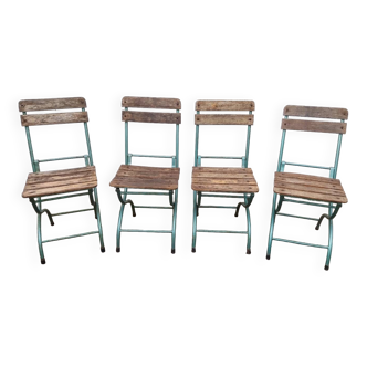 Set of 4 folding chairs from the 50s