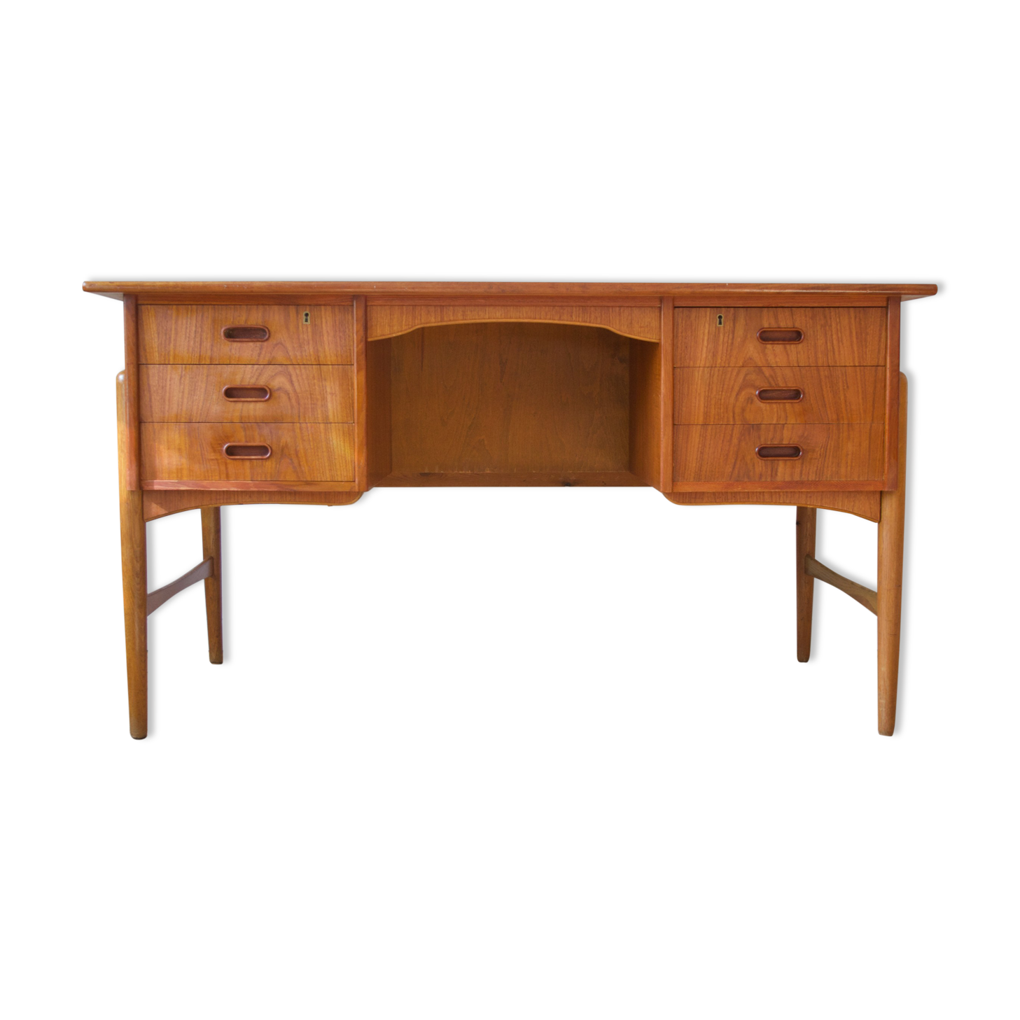 Danish mid-century teak & oak desk, 1950s