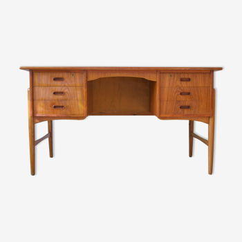 Bureau danois en teck et chêne du milieu du siècle, années 1950