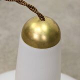 Mid-Century Italian Opaline and Brass Pendant Lamp
