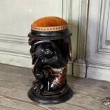 Paire de tabourets aux nubiens, sculptures polychromes, Venise vers 1880