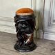 Pair of Nubian stools, polychrome sculptures, Venice circa 1880