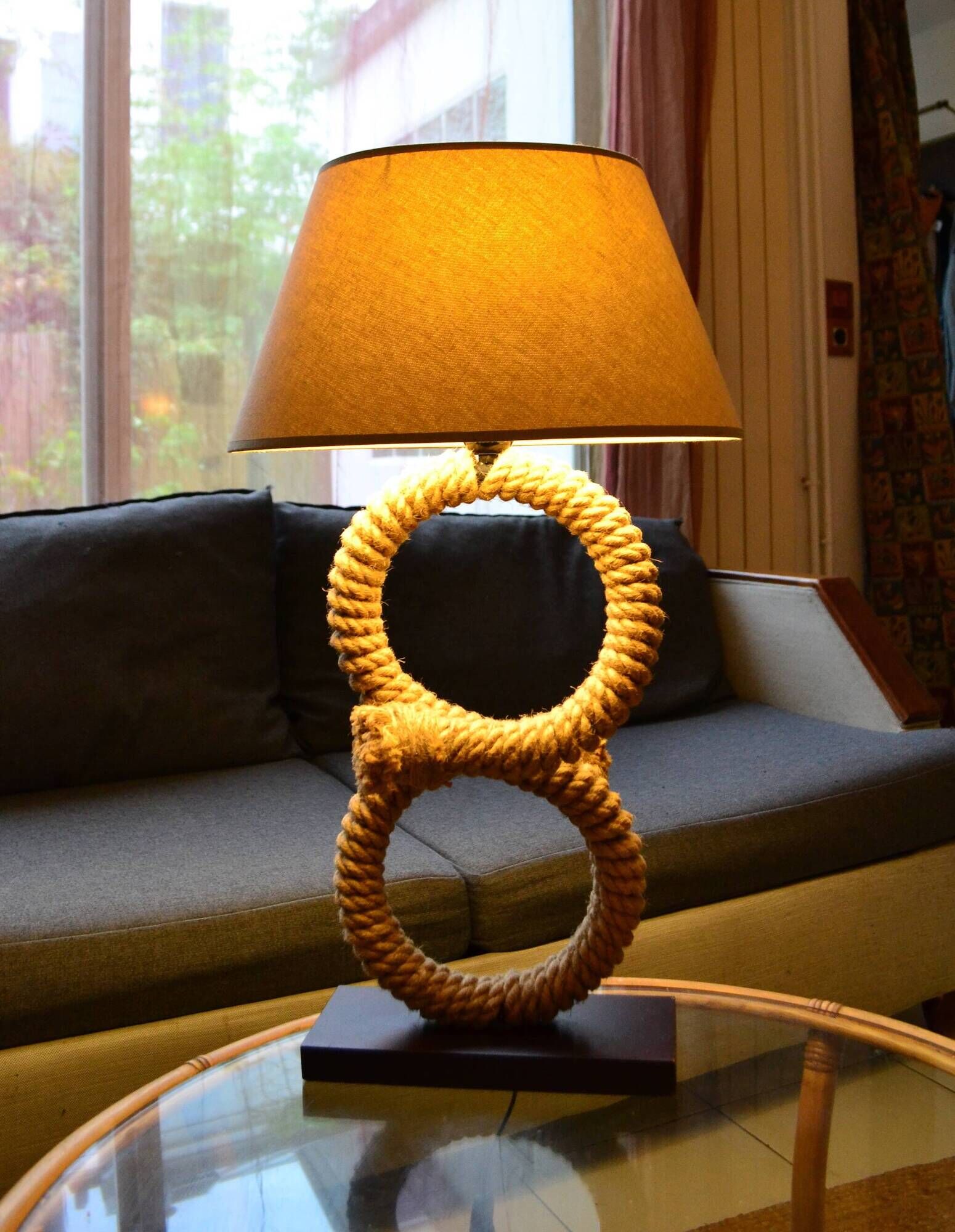 Lampe en corde vintage