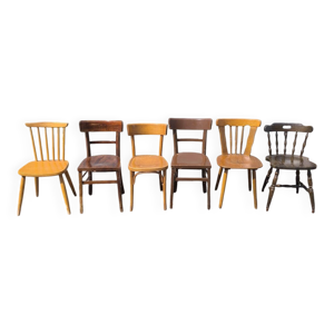 Lot de 6 chaises en bois - bar