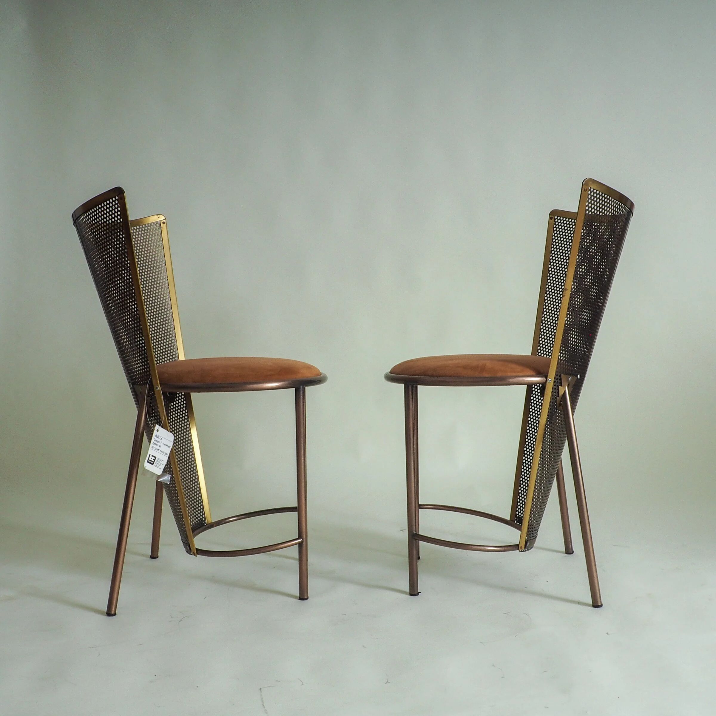 Set of 2 Sevilla EXPO '92 chairs by Frans Van Praet for Belgochrom (#35 & #36 /100)