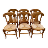 6 chaises rustiques de style Louis-Philippe / campagnard 1970