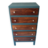Vintage oak chiffonier chest of drawers English green