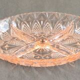 Serviteur apéritif en verre rose : Art Déco