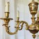 Louis XV style chandelier from the mid-20th century in solid gilded bronze.