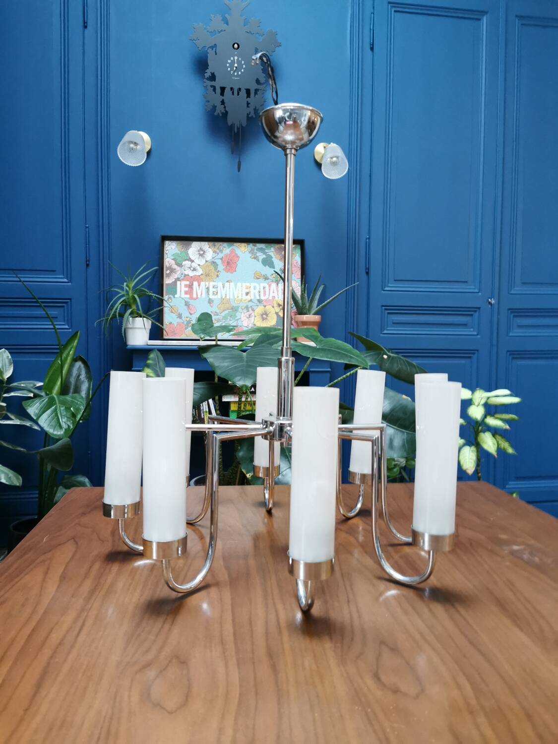 Vintage designer arm chandelier from the 70s