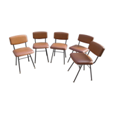 Lot of 5 vintage Valeri skai chairs