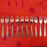 Box of 12 small dessert forks, Devouge Dupont silverware.