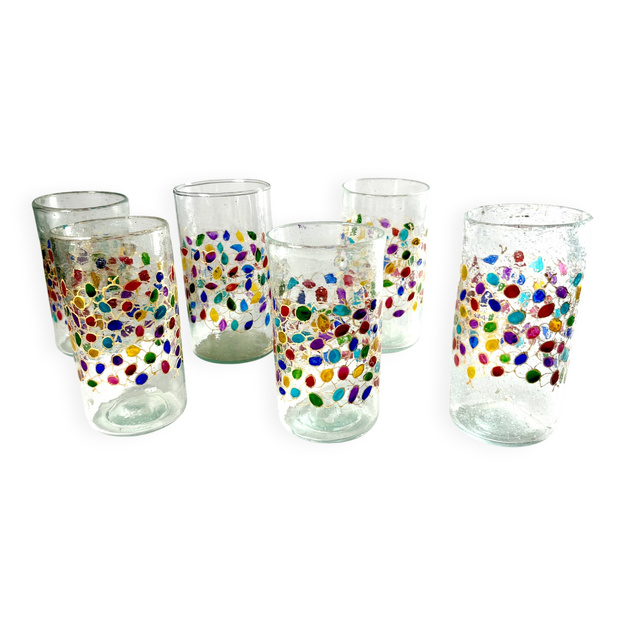 Verres à eau peints