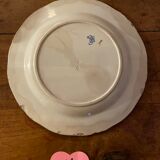 Set of 9 plates (hollow and flat) GIEN - Rooster and peonies - Late nineteenth / early twentieth century