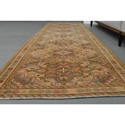 Vintage Turkish Hand-Knotted Wool Cotton Orange Runner Rug 101x380