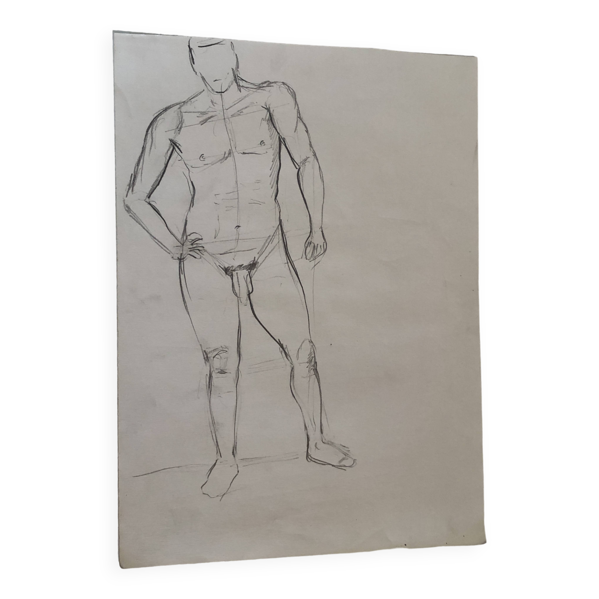 Illustration of a naked man