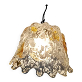 70's glass bell pendant light