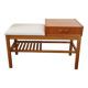 Entrance bench, Scandinavian modular telephone bench, teak, 1960