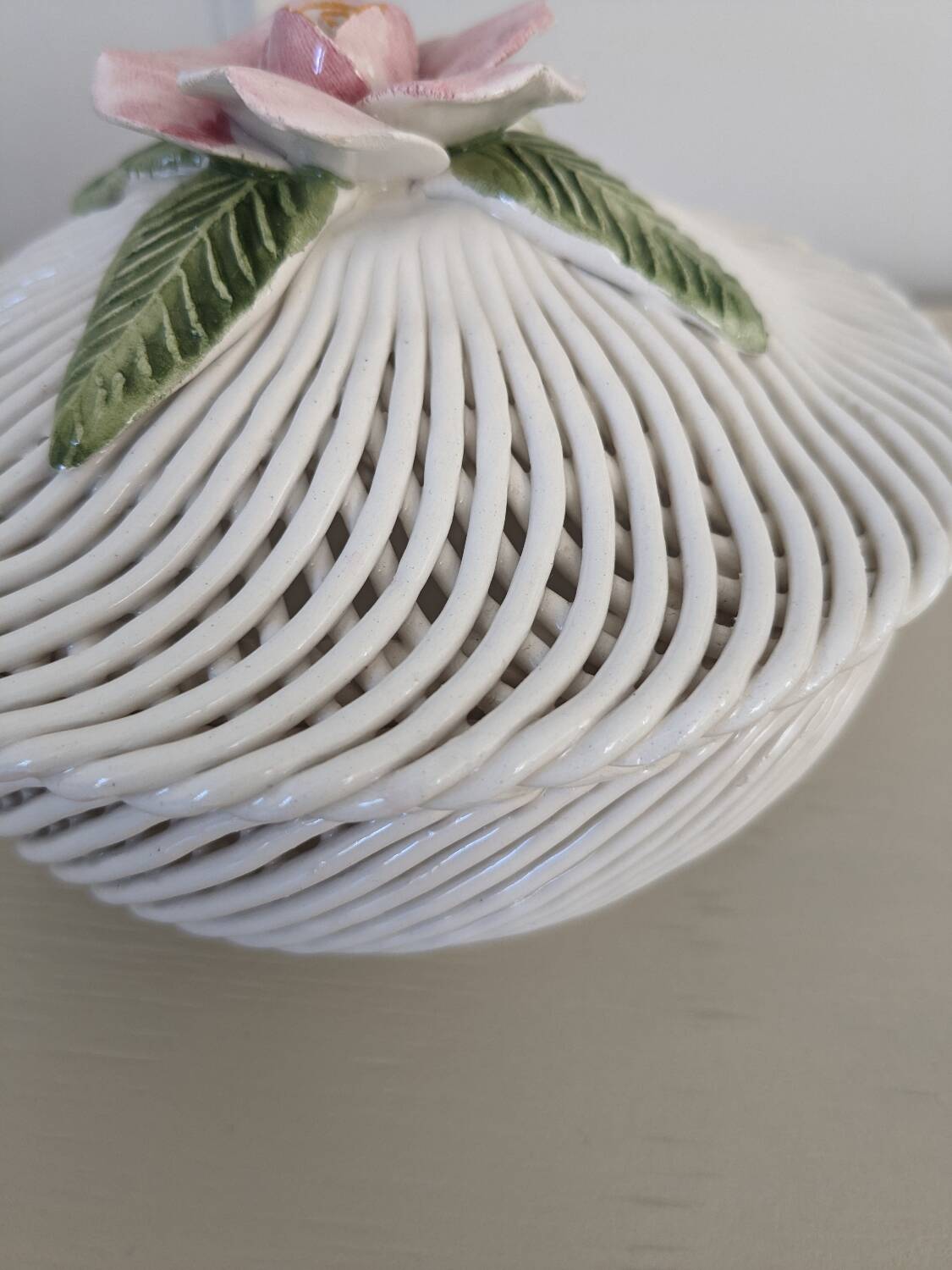 Braided porcelain candy box