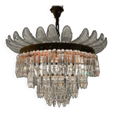 Vintage Bronze Crystal Light Pendant 1950’s