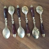 Mocha spoons made of brass and wood