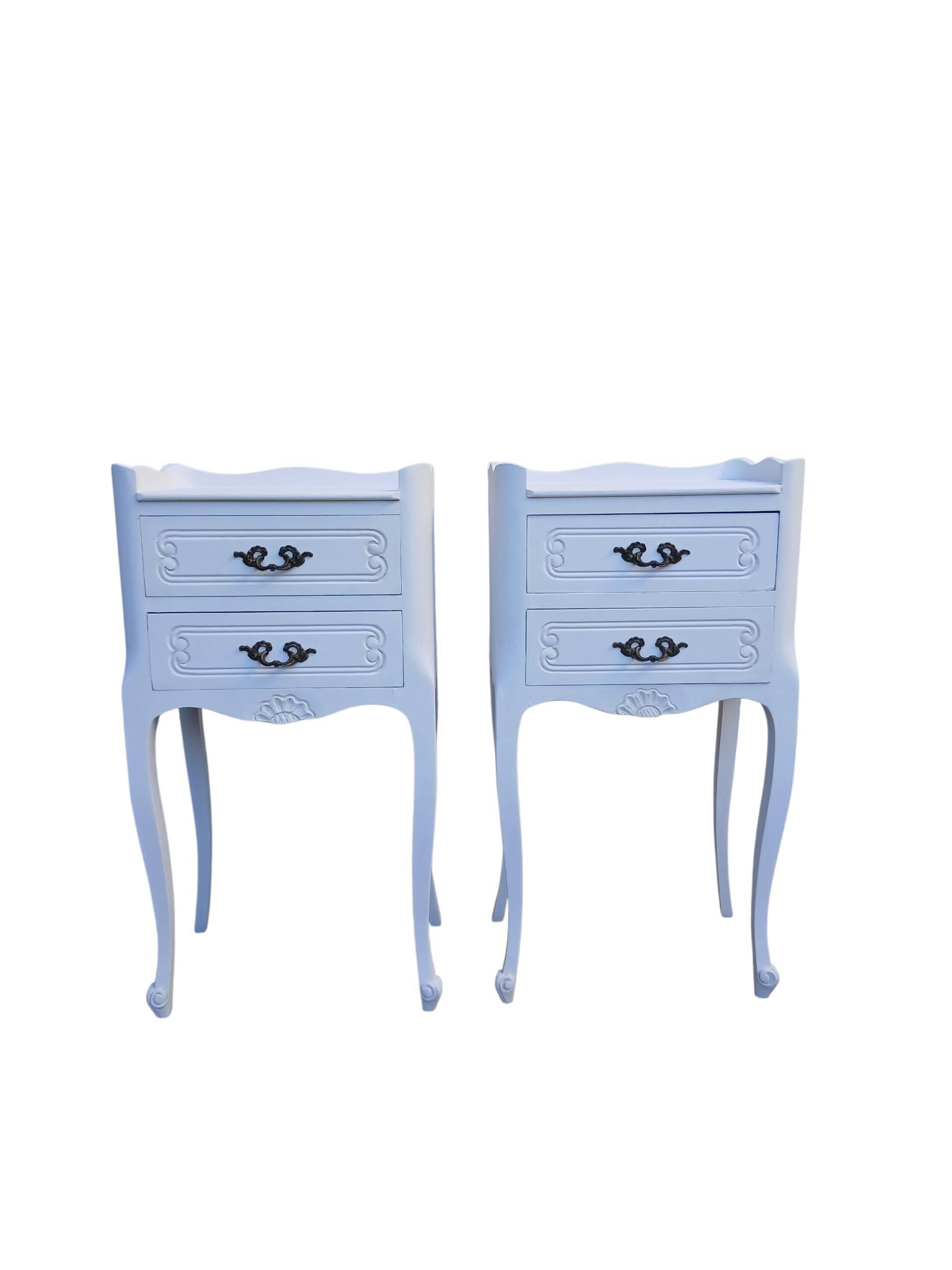 Renovated pair of bedside tables