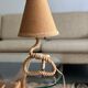 Table lamp rope and raffia