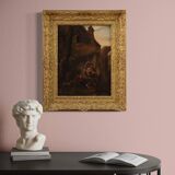 18th century Flemish painting on panel, card players