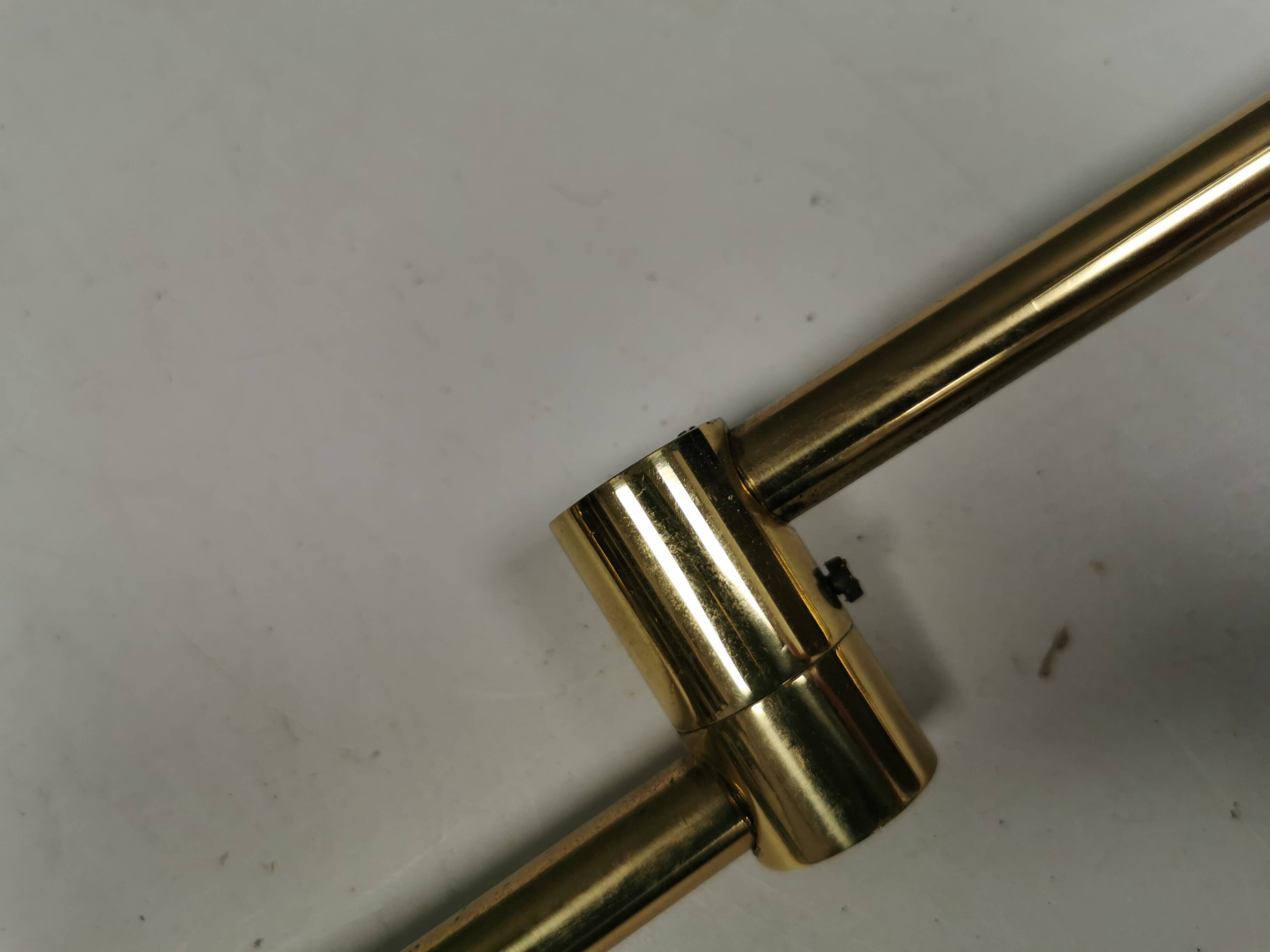 Danish “swing arm” wall lamp in brass by Lyskaer Lightning (LB) 1980s.